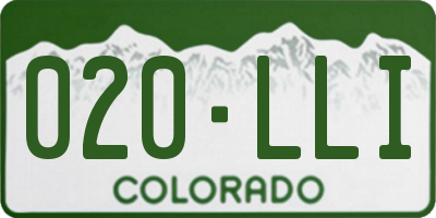 CO license plate 020LLI