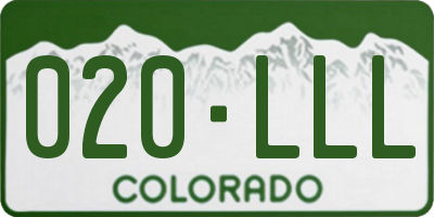 CO license plate 020LLL