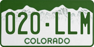 CO license plate 020LLM