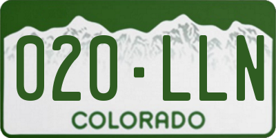 CO license plate 020LLN
