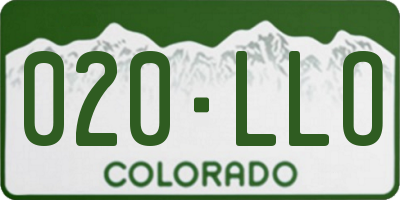 CO license plate 020LLO