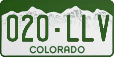 CO license plate 020LLV