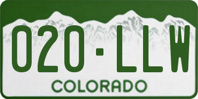 CO license plate 020LLW