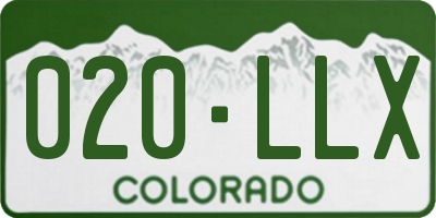 CO license plate 020LLX