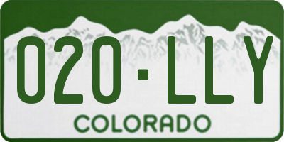 CO license plate 020LLY