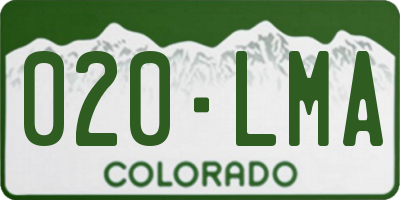 CO license plate 020LMA