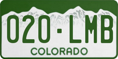 CO license plate 020LMB