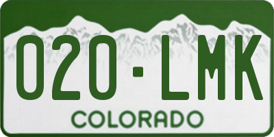 CO license plate 020LMK