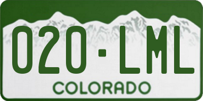 CO license plate 020LML