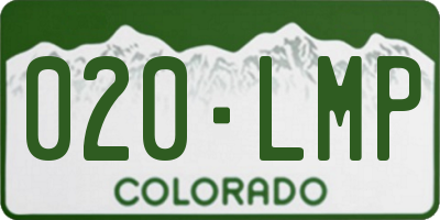 CO license plate 020LMP