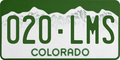 CO license plate 020LMS