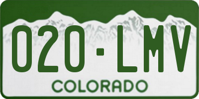 CO license plate 020LMV