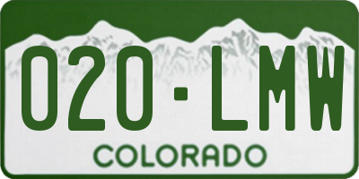 CO license plate 020LMW