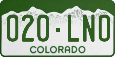 CO license plate 020LNO