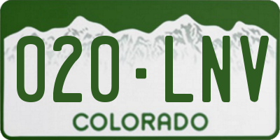 CO license plate 020LNV