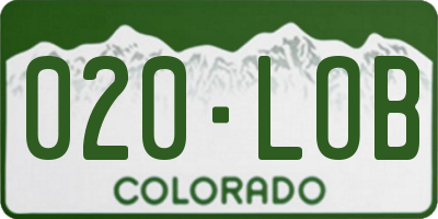 CO license plate 020LOB