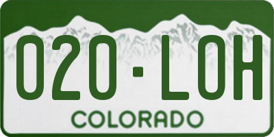 CO license plate 020LOH
