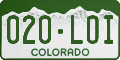 CO license plate 020LOI