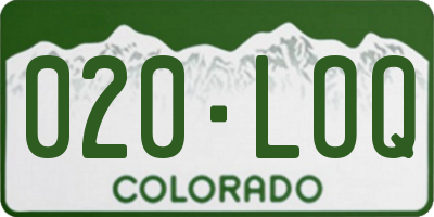 CO license plate 020LOQ