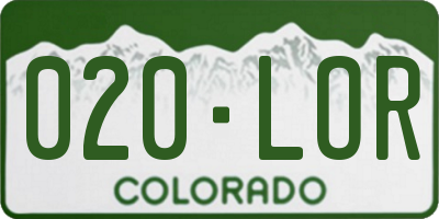 CO license plate 020LOR