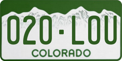 CO license plate 020LOU