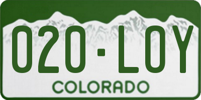 CO license plate 020LOY