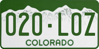 CO license plate 020LOZ
