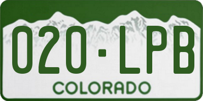 CO license plate 020LPB