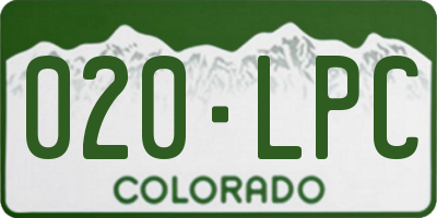 CO license plate 020LPC