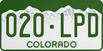 CO license plate 020LPD