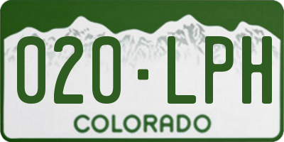 CO license plate 020LPH