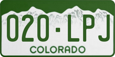 CO license plate 020LPJ