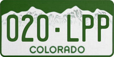 CO license plate 020LPP