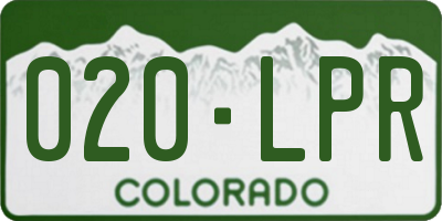 CO license plate 020LPR