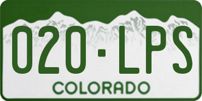 CO license plate 020LPS