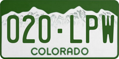 CO license plate 020LPW