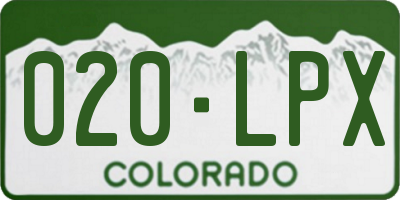 CO license plate 020LPX