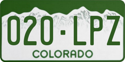 CO license plate 020LPZ