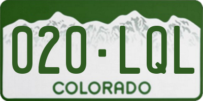 CO license plate 020LQL
