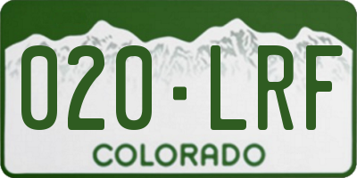 CO license plate 020LRF