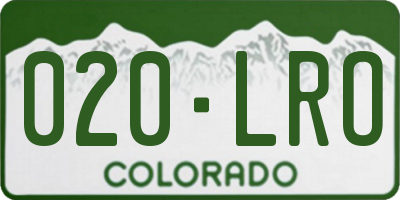 CO license plate 020LRO