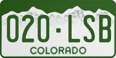 CO license plate 020LSB