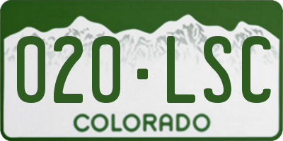 CO license plate 020LSC