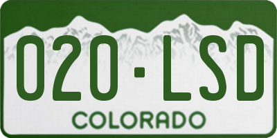 CO license plate 020LSD