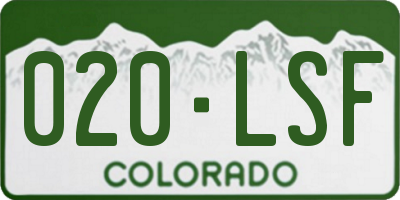 CO license plate 020LSF