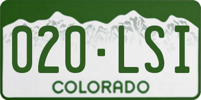 CO license plate 020LSI