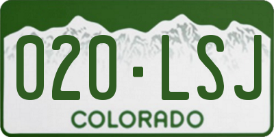 CO license plate 020LSJ