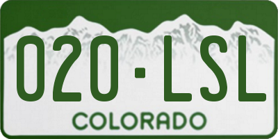 CO license plate 020LSL