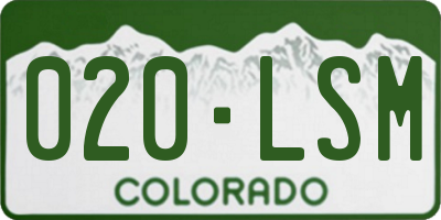 CO license plate 020LSM