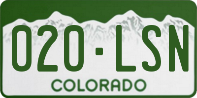 CO license plate 020LSN